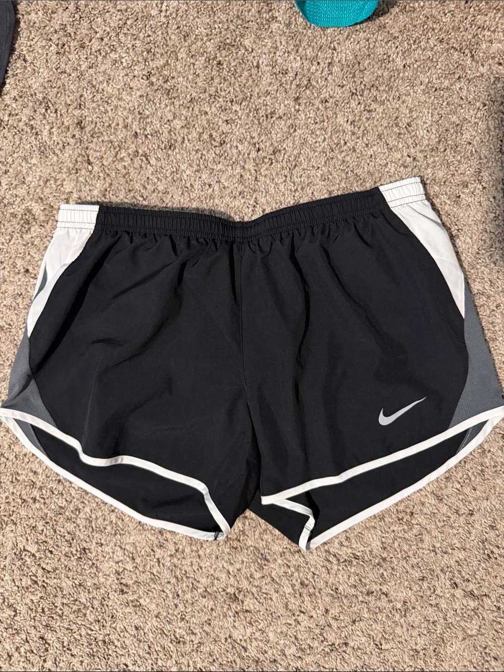Nike Women's Black Athletic Shorts with White Trim